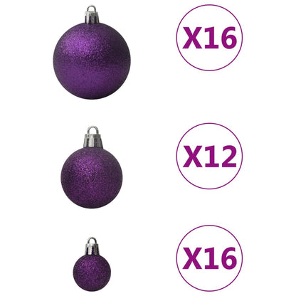 100 Piece Christmas Ball Set Purple - OLBRIT