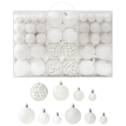 100 Piece Christmas Ball Set White - OLBRIT