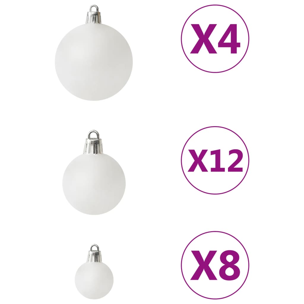 100 Piece Christmas Ball Set White - OLBRIT