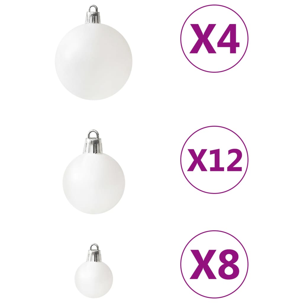 100 Piece Christmas Ball Set White - OLBRIT