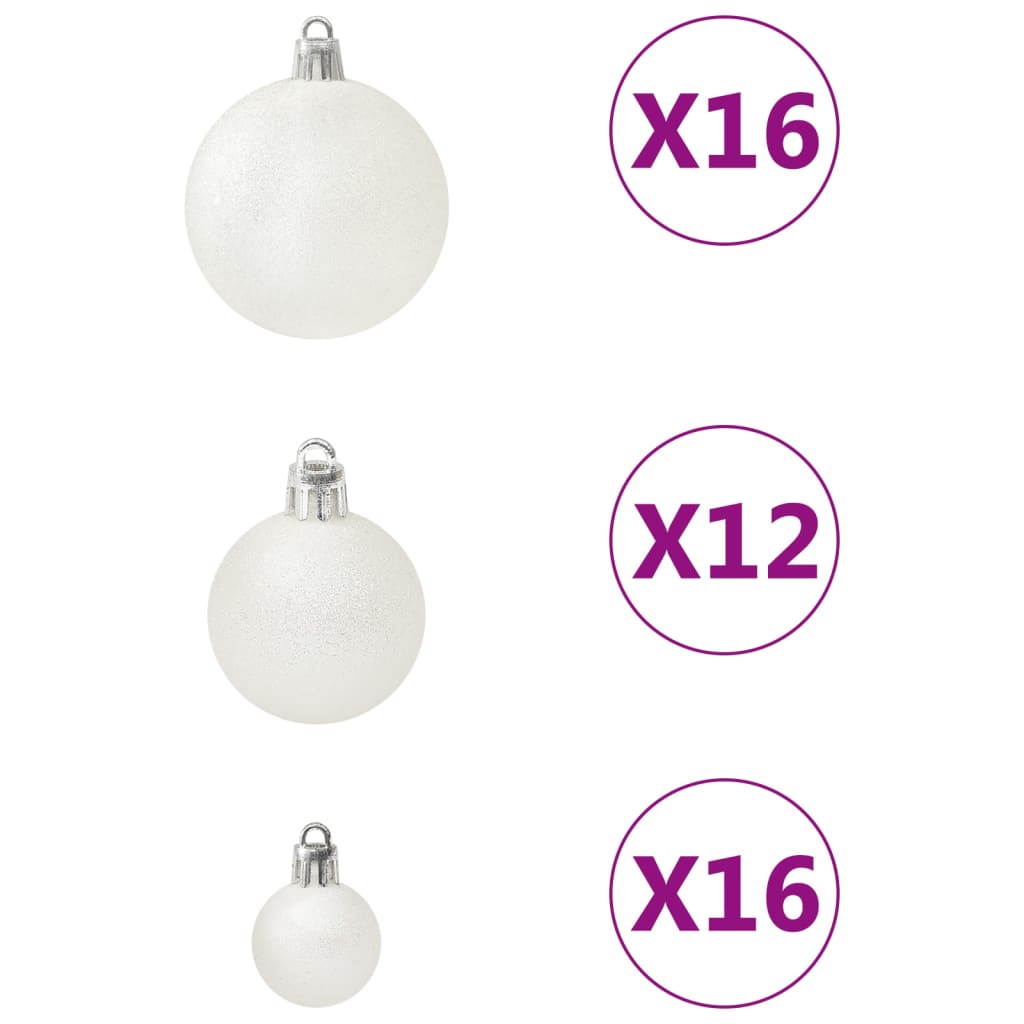 100 Piece Christmas Ball Set White - OLBRIT