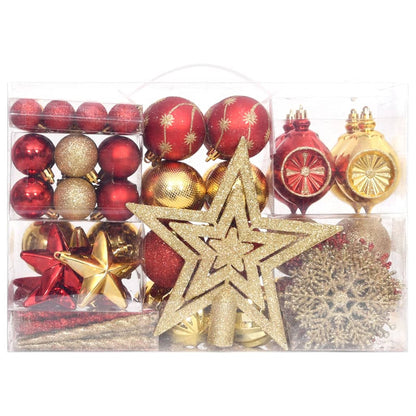 108 Piece Christmas Bauble Set Gold and Red - OLBRIT