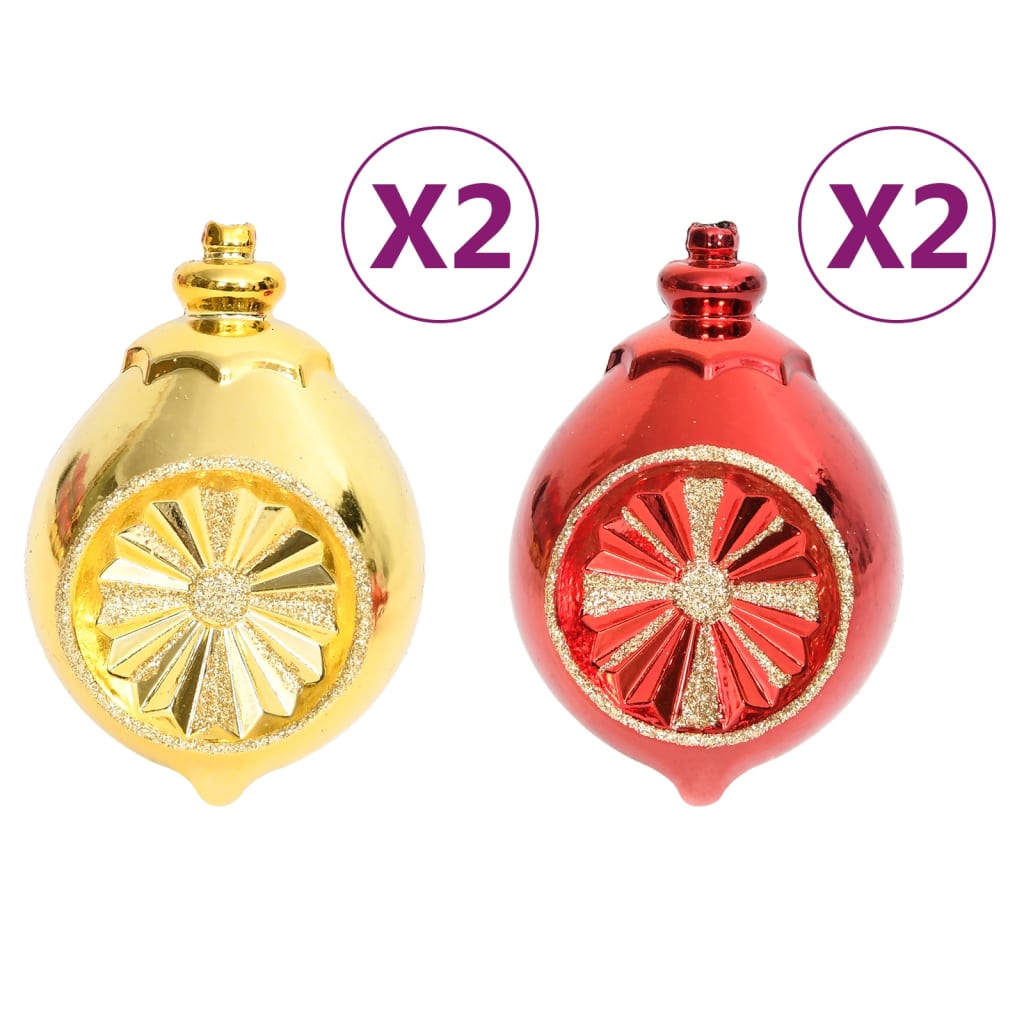 108 Piece Christmas Bauble Set Gold and Red - OLBRIT