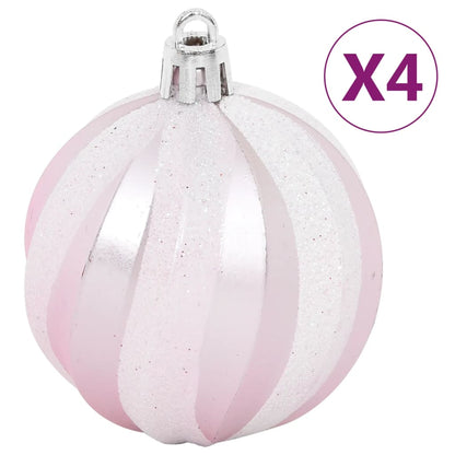 108 Piece Christmas Bauble Set White and Pink - OLBRIT