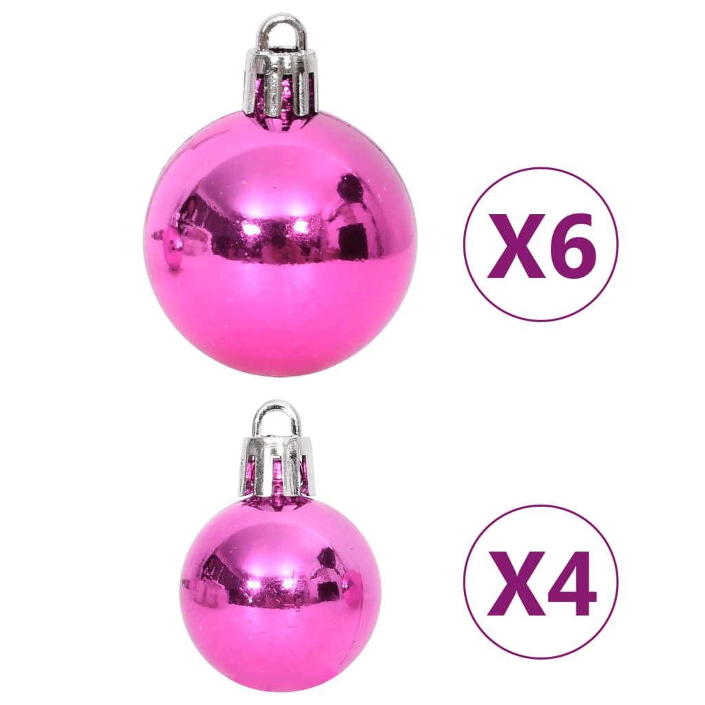 108 Piece Christmas Bauble Set White and Pink - OLBRIT