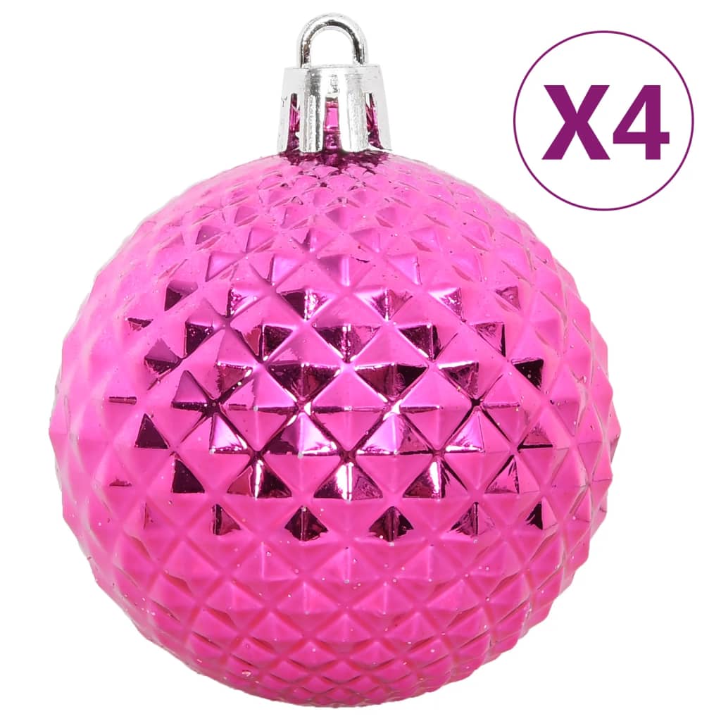 108 Piece Christmas Bauble Set White and Pink - OLBRIT