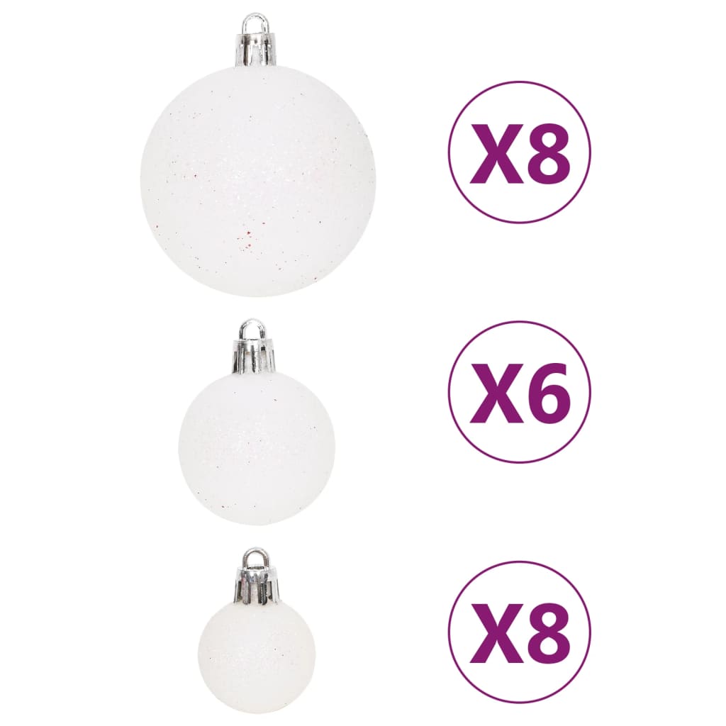 108 Piece Christmas Bauble Set White and Pink - OLBRIT