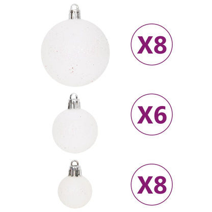 108 Piece Christmas Bauble Set White and Pink - OLBRIT