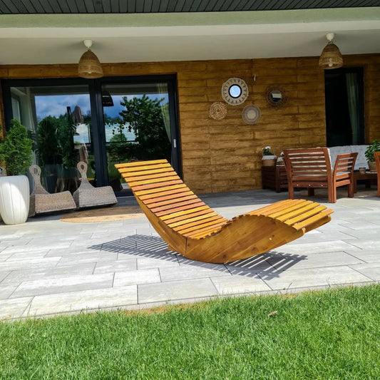 Rocking Sun Lounger Acacia Wood - OLBRIT