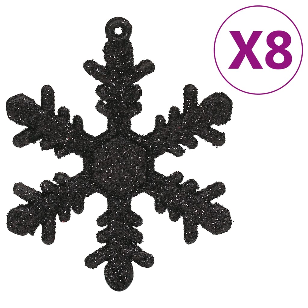 111 Piece Christmas Bauble Set Black Polystyrene - OLBRIT