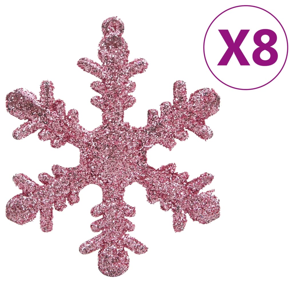 111 Piece Christmas Bauble Set Pink Polystyrene - OLBRIT