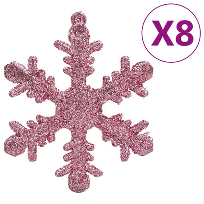 111 Piece Christmas Bauble Set Pink Polystyrene - OLBRIT