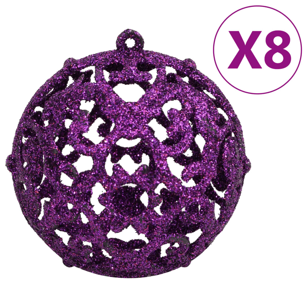 111 Piece Christmas Bauble Set Purple Polystyrene - OLBRIT