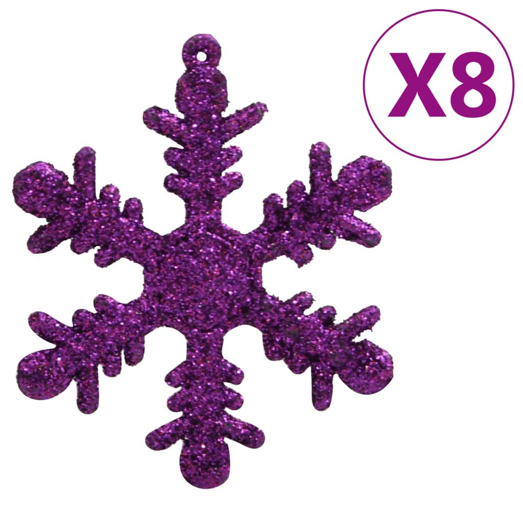 111 Piece Christmas Bauble Set Purple Polystyrene - OLBRIT