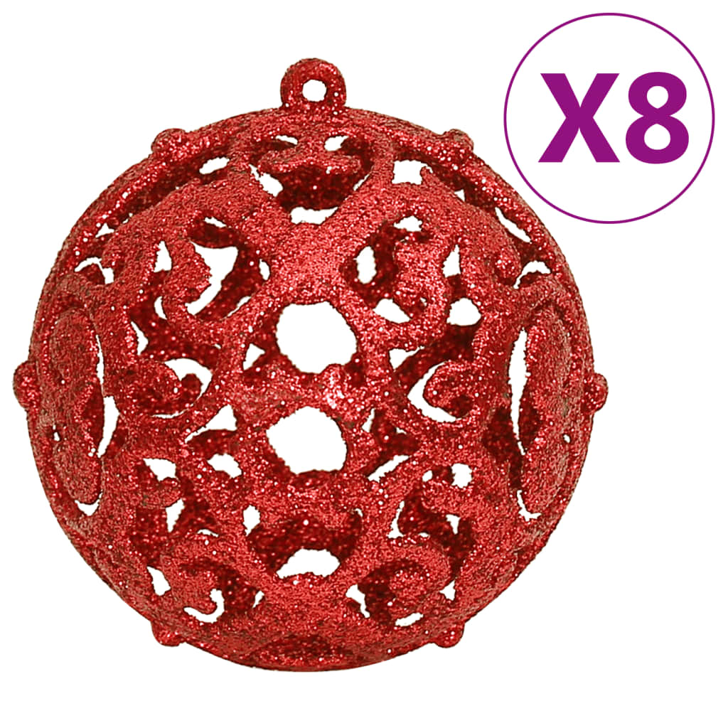 111 Piece Christmas Bauble Set Red Polystyrene - OLBRIT