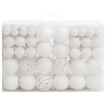 111 Piece Christmas Bauble Set White Polystyrene - OLBRIT