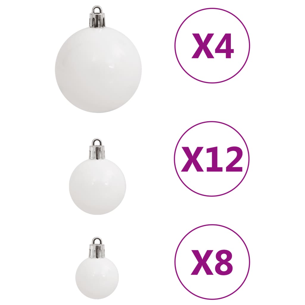 111 Piece Christmas Bauble Set White Polystyrene - OLBRIT