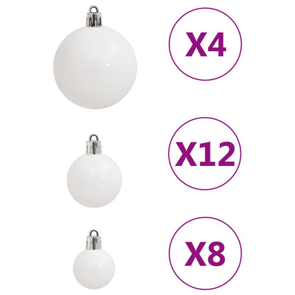 111 Piece Christmas Bauble Set White Polystyrene - OLBRIT