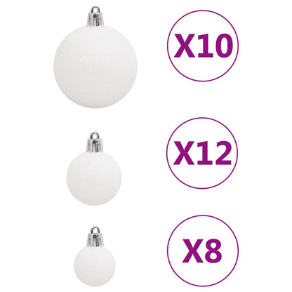 111 Piece Christmas Bauble Set White Polystyrene - OLBRIT
