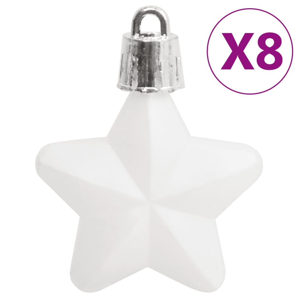 111 Piece Christmas Bauble Set White Polystyrene - OLBRIT