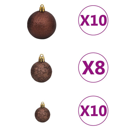 120 Piece Christmas Ball Set with Peak and 300 LEDs Gold & Bronze - OLBRIT
