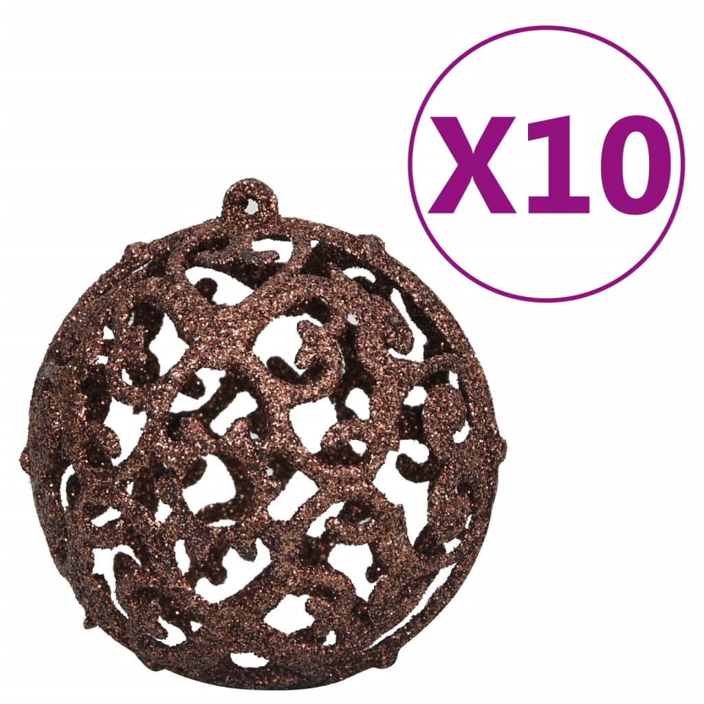 120 Piece Christmas Ball Set with Peak and 300 LEDs Gold & Bronze - OLBRIT