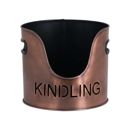 Copper Finish Logs And Kindling Buckets & Matchstick Holder | OLBRIT