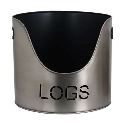 Pewter Finish Logs And Kindling Buckets & Matchstick Holder | OLBRIT