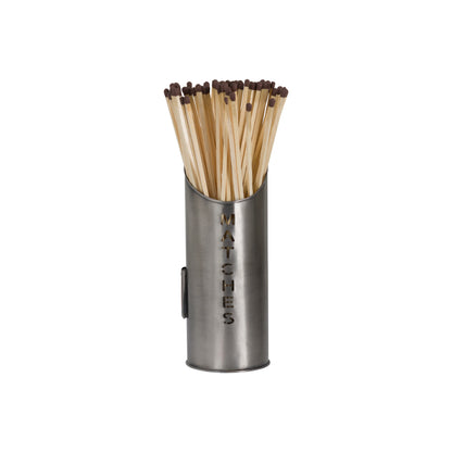 Pewter Finish Logs And Kindling Buckets & Matchstick Holder | OLBRIT