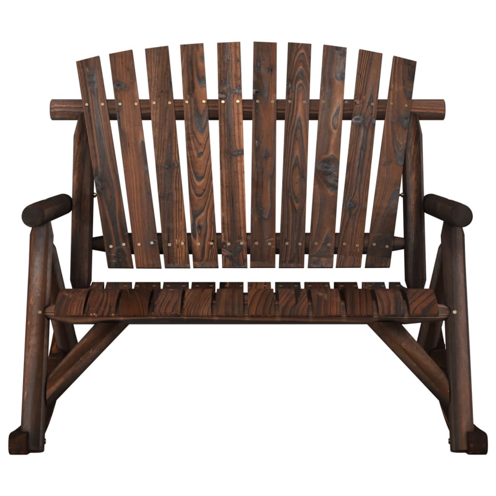 2-Seater Garden Rocking Bench 123x96x102 cm Solid Wood Spruce - OLBRIT