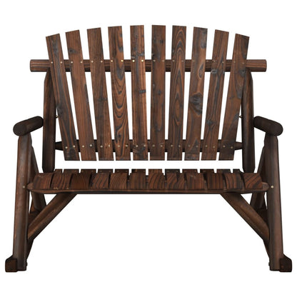 2-Seater Garden Rocking Bench 123x96x102 cm Solid Wood Spruce - OLBRIT