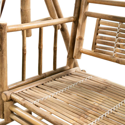 2-Seater Swing Bench with Palm Leaves Bamboo 202 cm - OLBRIT