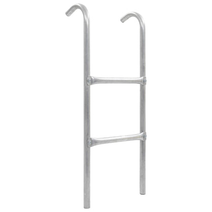 2-Step Trampoline Ladder Steel Silver 72 cm - OLBRIT