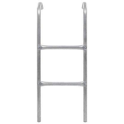 2-Step Trampoline Ladder Steel Silver 72 cm - OLBRIT