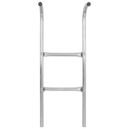 2-Step Trampoline Ladder Steel Silver 72 cm - OLBRIT