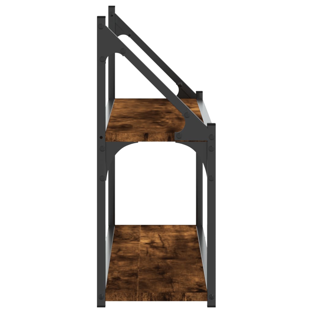 2-Tier Wall Shelf Smoked Oak 80x21x51 cm Engineered Wood - OLBRIT
