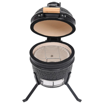 2-in-1 Kamado Barbecue Grill Smoker Ceramic 56 cm Black - OLBRIT