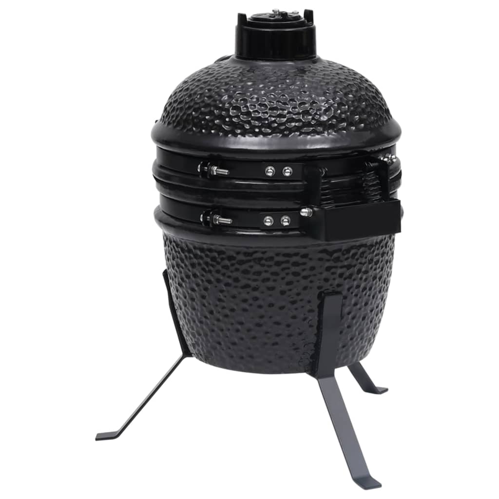 2-in-1 Kamado Barbecue Grill Smoker Ceramic 56 cm Black - OLBRIT