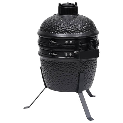 2-in-1 Kamado Barbecue Grill Smoker Ceramic 56 cm Black - OLBRIT