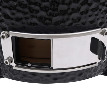 2-in-1 Kamado Barbecue Grill Smoker Ceramic 56 cm Black - OLBRIT