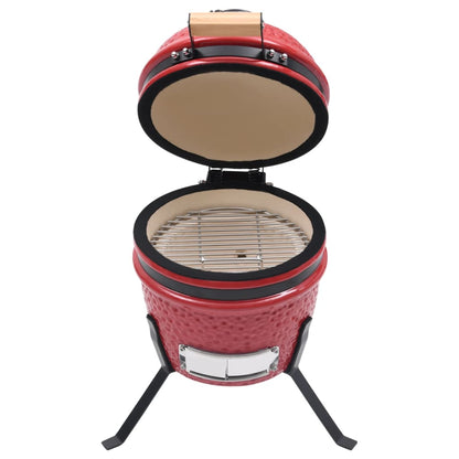 2-in-1 Kamado Barbecue Grill Smoker Ceramic 56 cm Red - OLBRIT