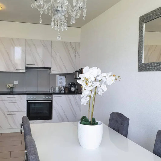 Artificial Orchid Plant with Pot 65 cm White - OLBRIT