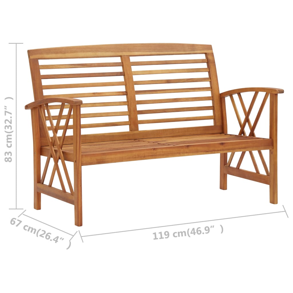 2 Piece Garden Lounge Set Solid Acacia Wood - OLBRIT