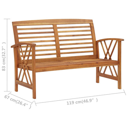 2 Piece Garden Lounge Set Solid Acacia Wood - OLBRIT