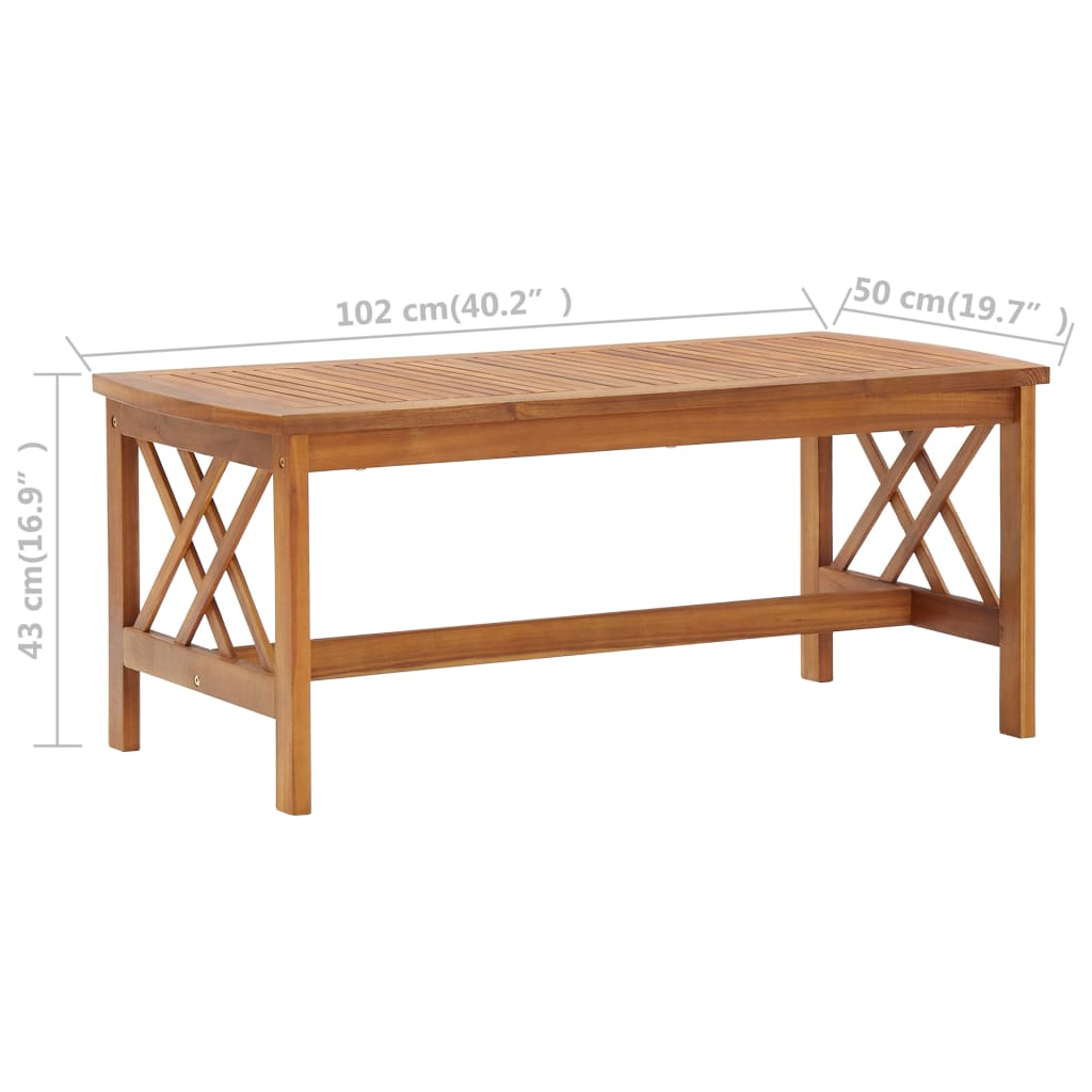 2 Piece Garden Lounge Set Solid Acacia Wood - OLBRIT