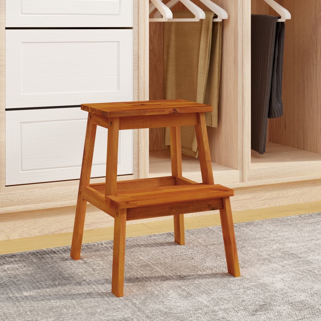 2 Step Stool 40x38x50 cm Solid Wood Acacia - OLBRIT