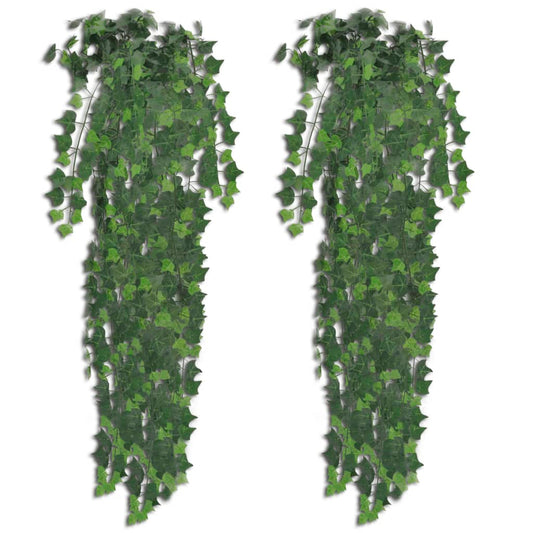 2 pcs Artificial Ivy Bush 90 cm Green - OLBRIT