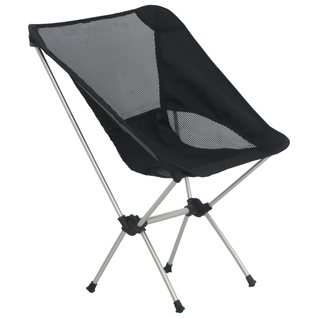 2x Folding Camping Chairs with Carry Bag 54x50x65 cm Aluminium - OLBRIT