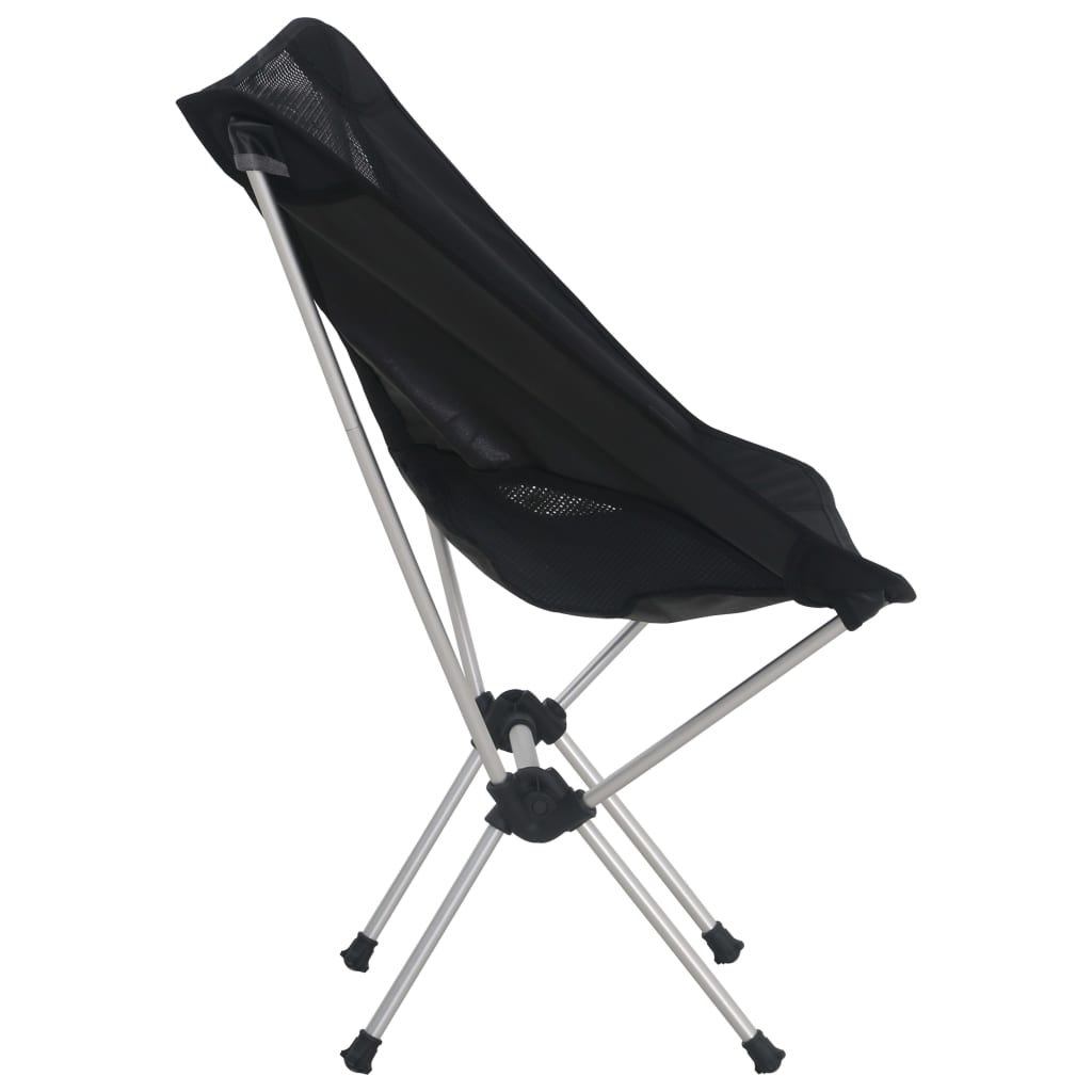 2x Folding Camping Chairs with Carry Bag 54x50x65 cm Aluminium - OLBRIT
