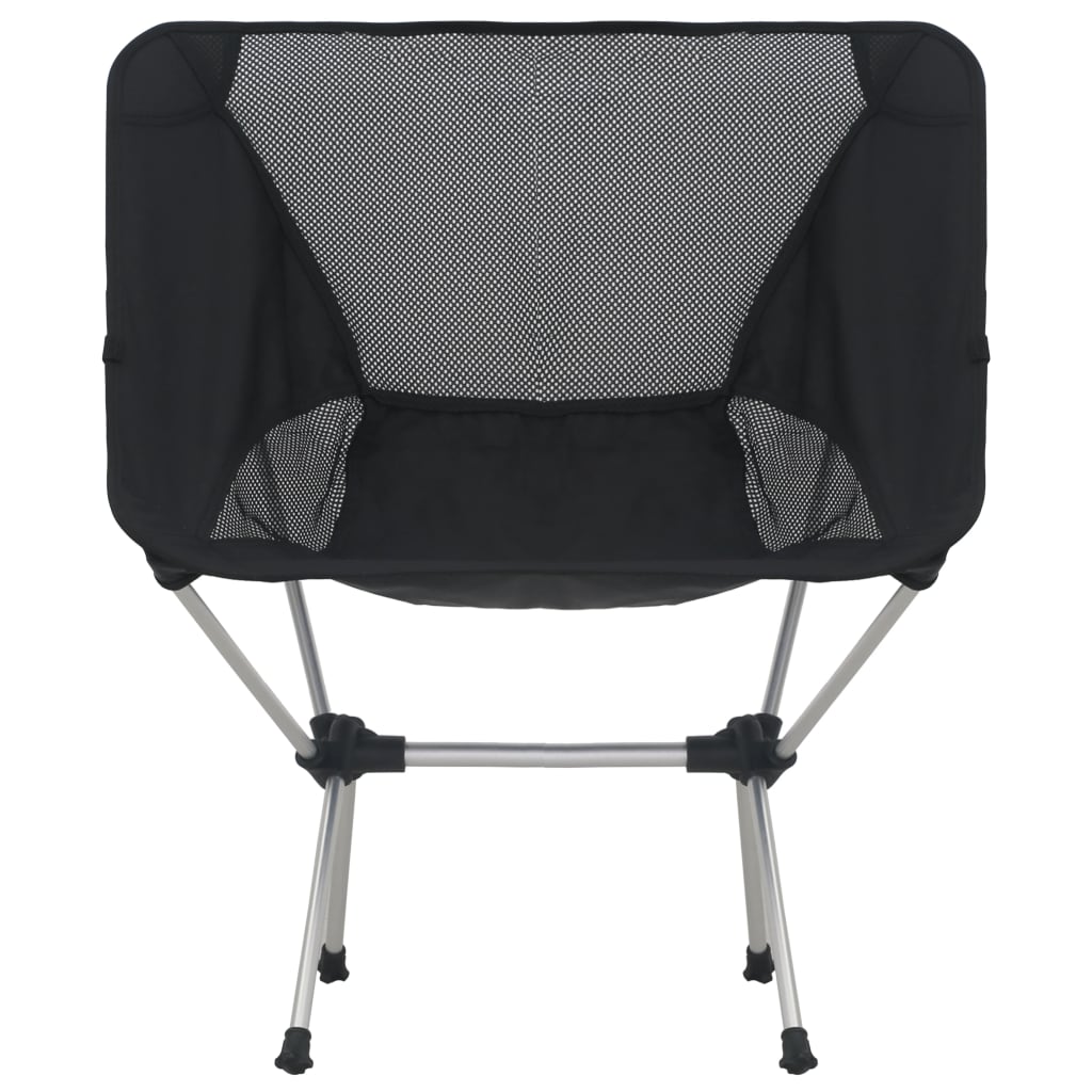 2x Folding Camping Chairs with Carry Bag 54x50x65 cm Aluminium - OLBRIT